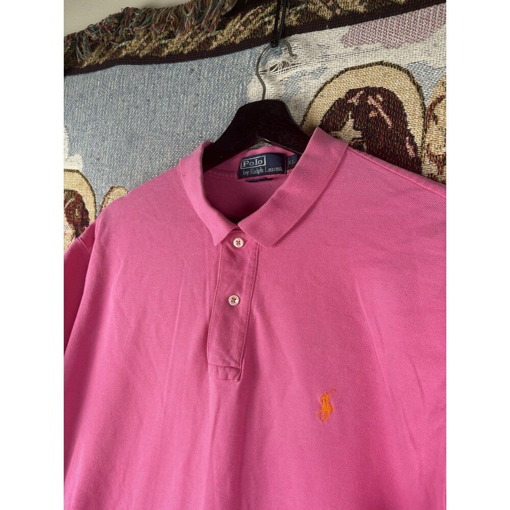 Vintage Polo Ralph Lauren Polo Shirt Mens XXL Pink Classic Pony Short Sleeve